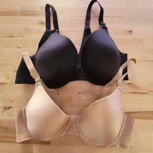 Soma Bra 38C Vanishing Back Demi Cup Underwire Black & Tan Bundle of 2